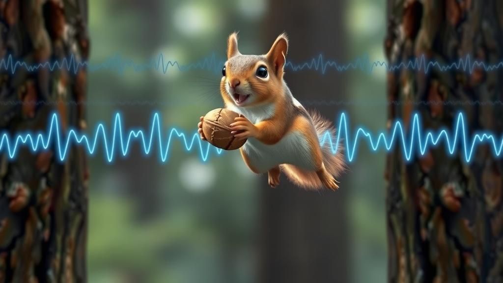 Happy Flying Squirrel Soaring Over Forest