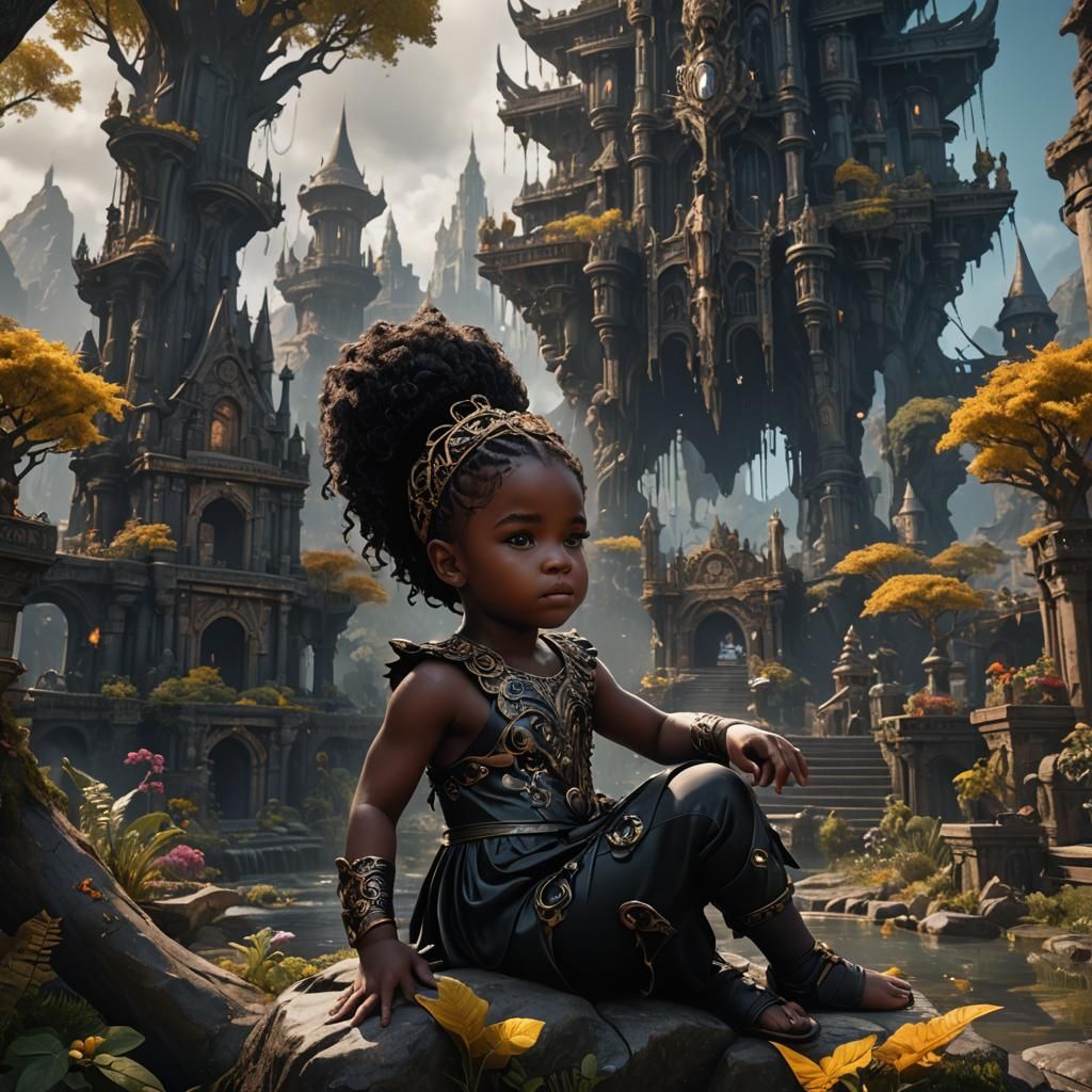 Black Beauty Baby Girl: Detailed Matte Painting