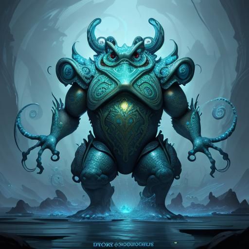 Hypnotic Frog Creature in Detailed Digital Painting