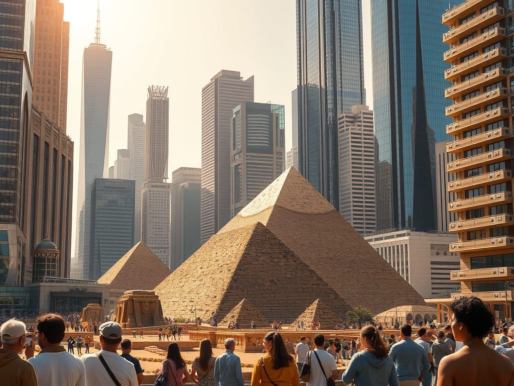 Ancient Pyramids Meet Modern Skyscrapers