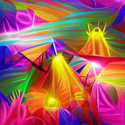 Energetic Rave Party Scene at Night