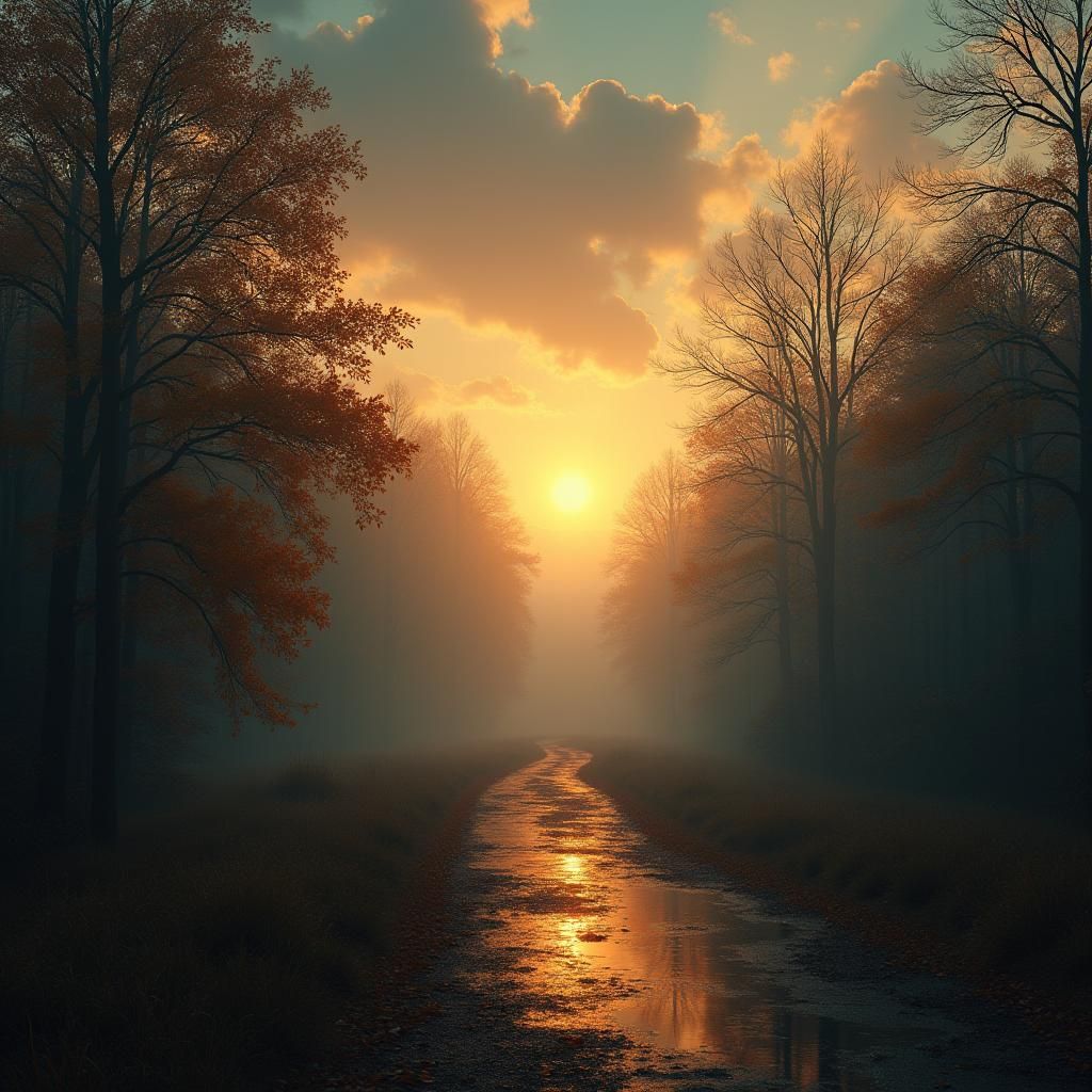 Haunting Autumnal Landscape in Digital Matte Painting