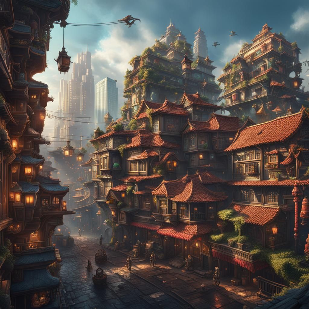 Monkey Business in City: Detailed Matte Painting