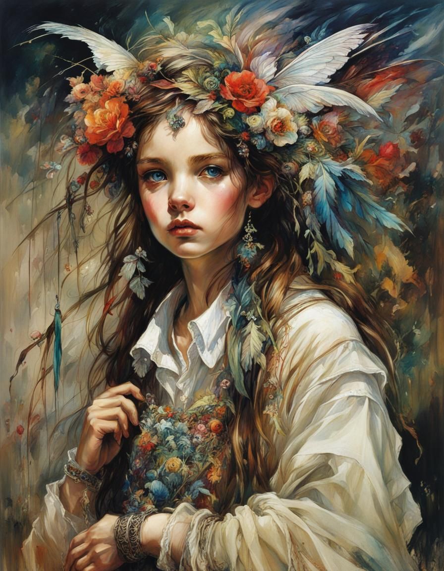 Colourful Fairy in Detailed Fantasy Style