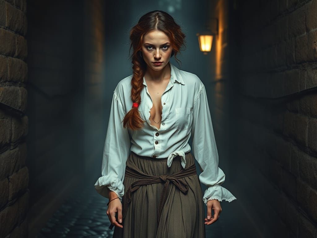 Photorealistic Medieval Scene: Woman as Commodity