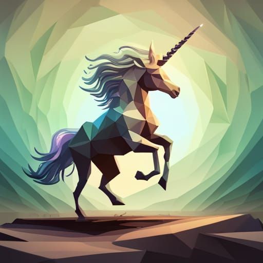 Unicorn on Rainbow in Futuristic 8-bit Style