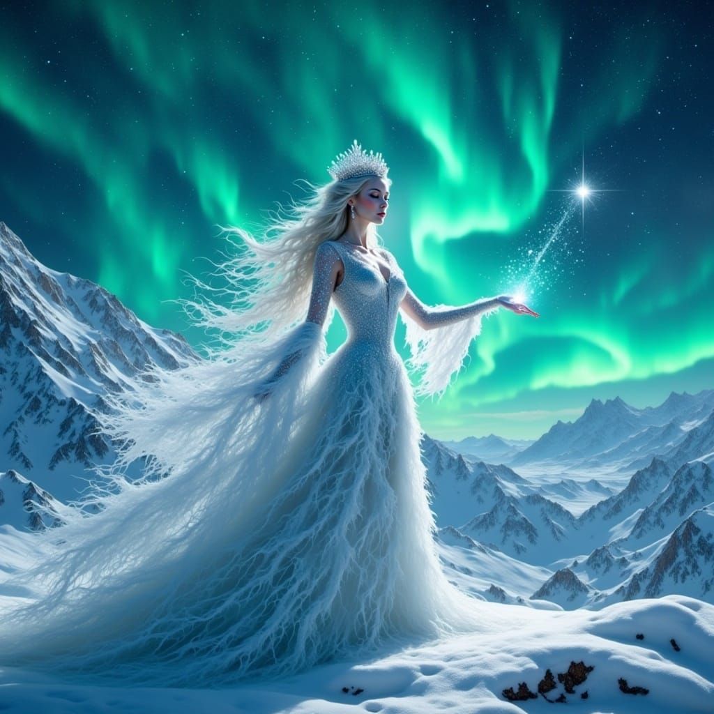 Ice Princess Conducts Northern Lights Orchestra