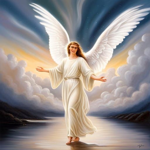 Ethereal Angel Painting of Spiritual Magic