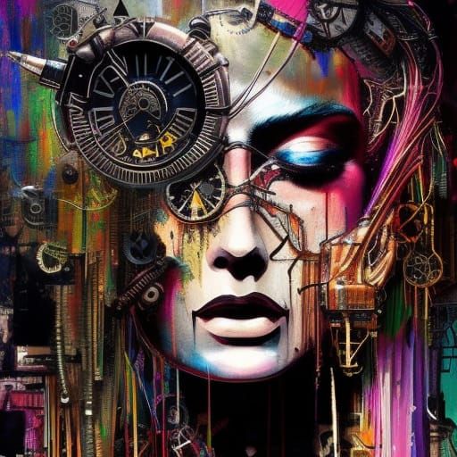 Steampunk Cowgirl Outlaw Digital Painting