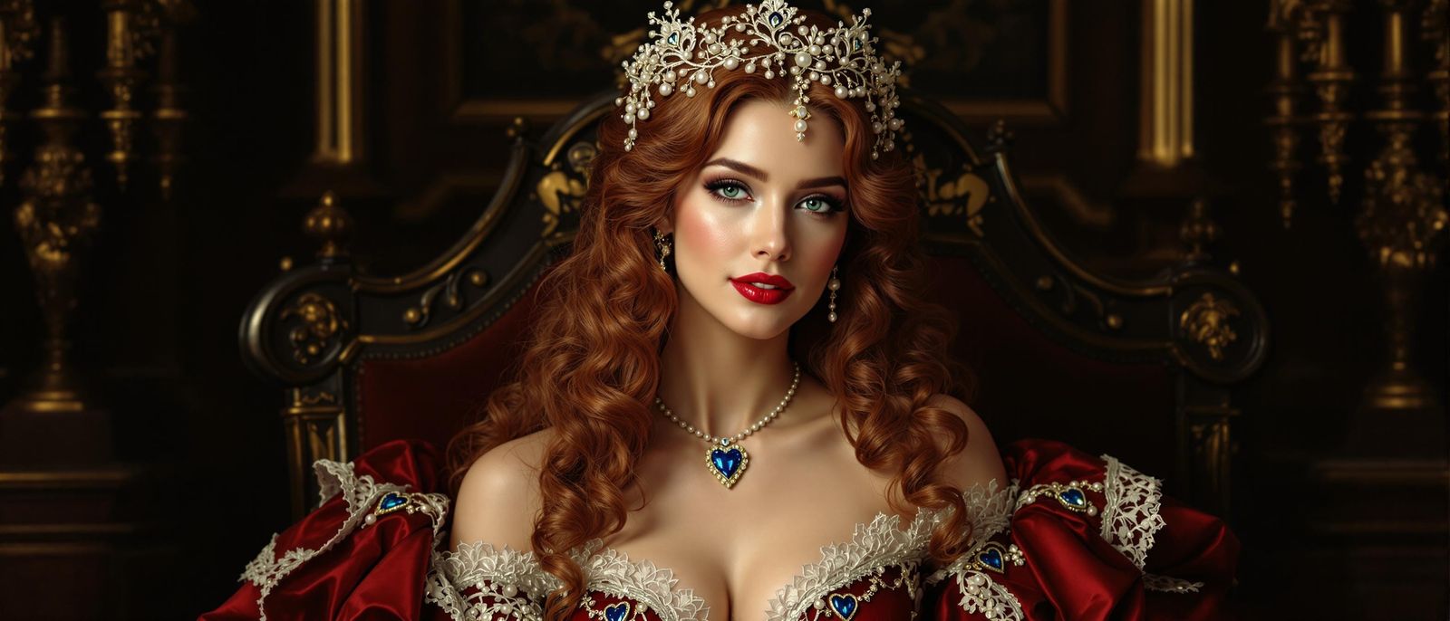 Elegant Woman in Baroque Opulence