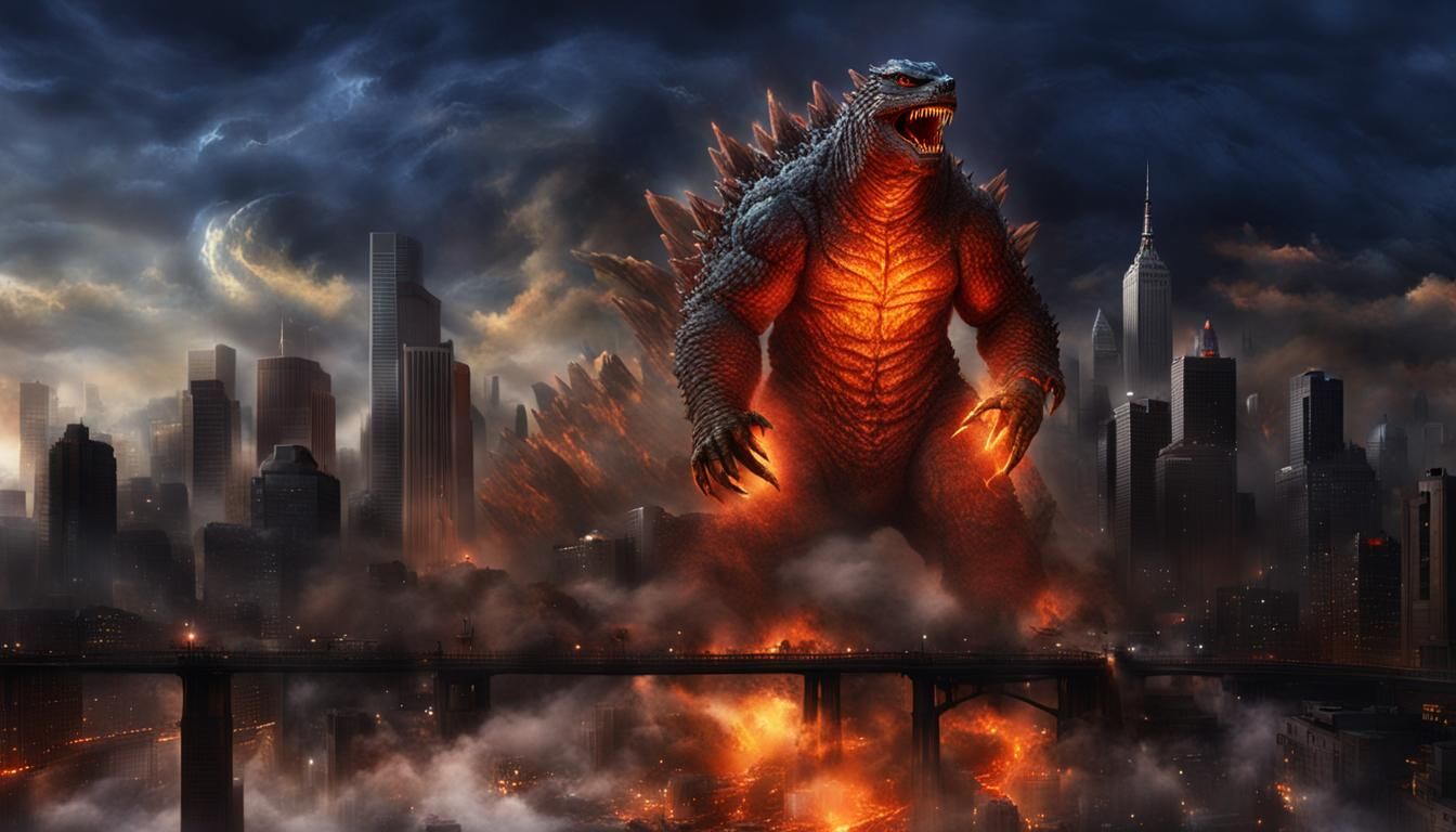 Godzilla Unleashes Chaos on Bustling City