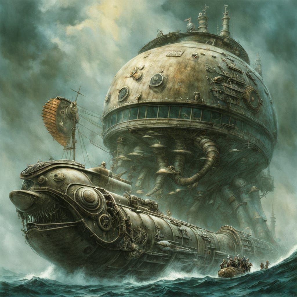 Captain Nemo's Nautilus in Dieselpunk Style