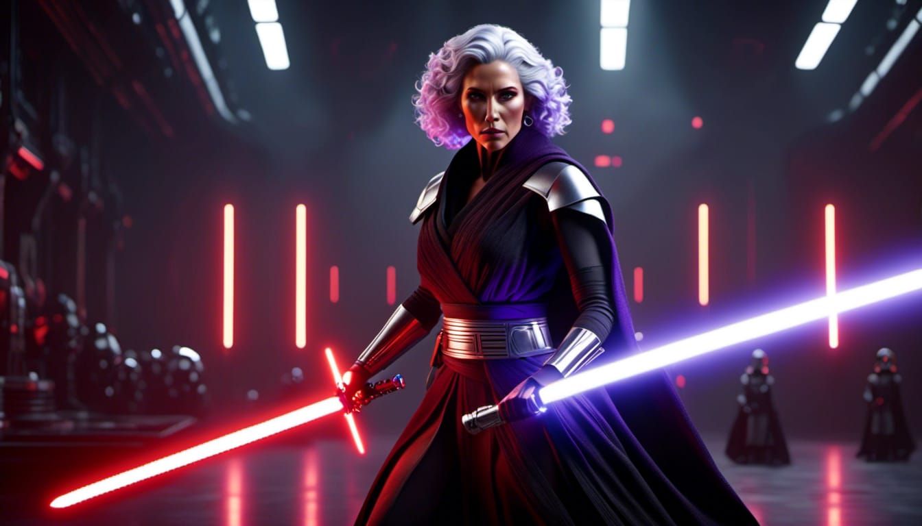 Sith Warrior in Hyperrealistic Sci-Fi Battle