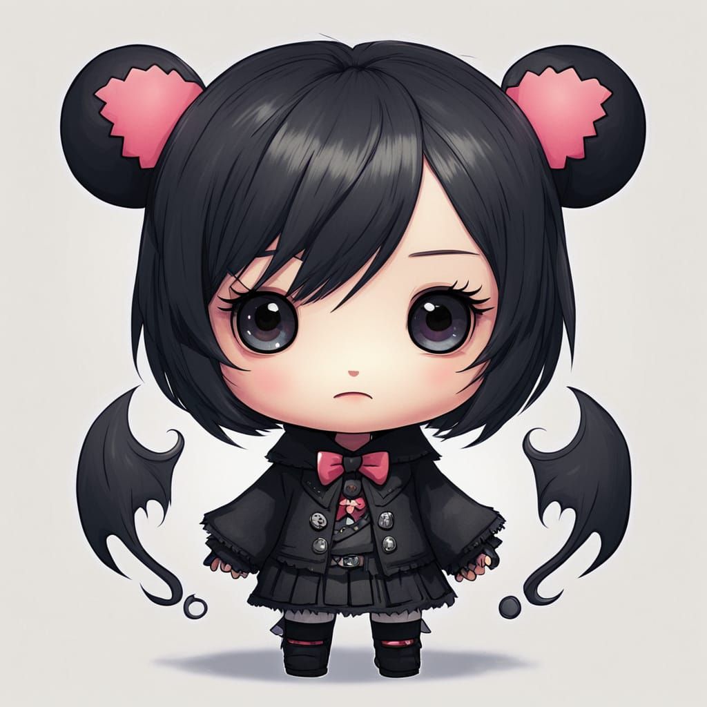 Kawaii Character with a Playful Dark Twist