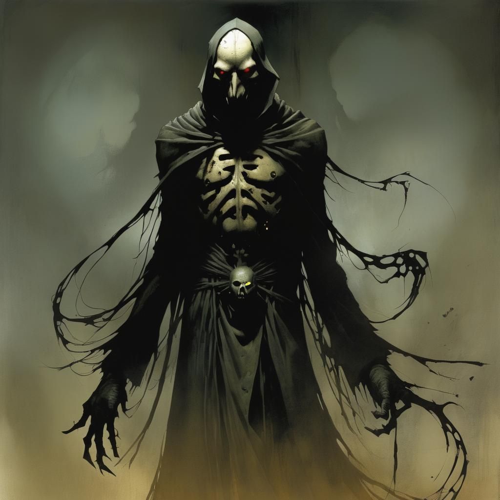 Dark Mixed Media Art in Grimdark Style