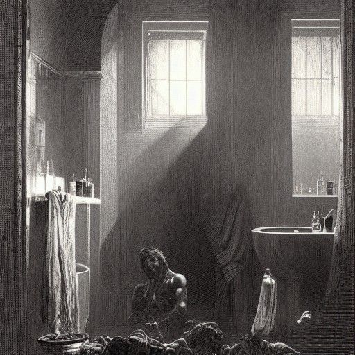 Horror Bathroom Scene Inspired by Doré