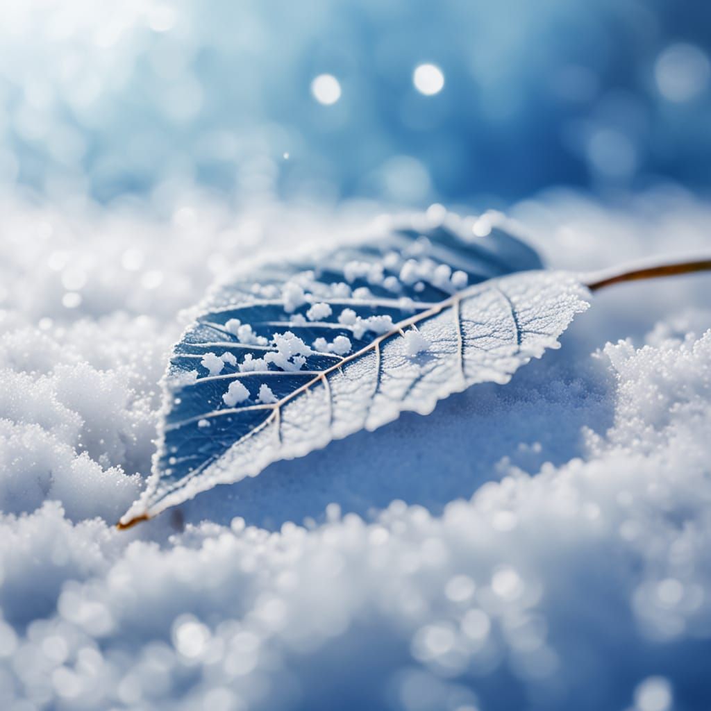Frosted Leaf in Winter Wonderland
