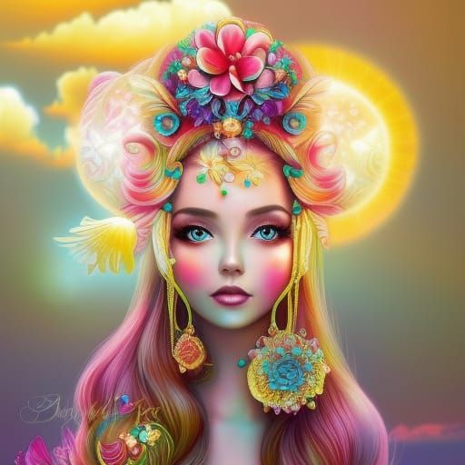 Candy Kisses: A Hyperrealistic Summer Fantasy Portrait