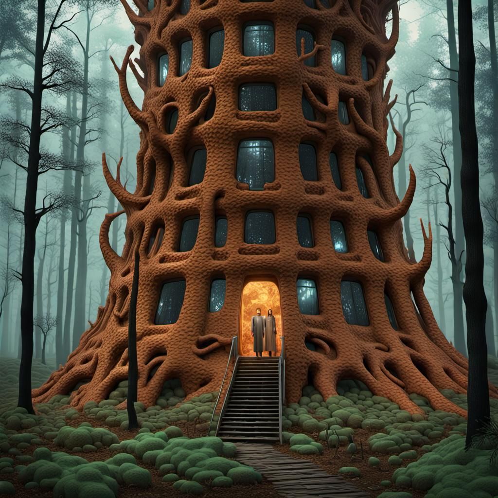 Cinnamon Cyborg Forest: A Sci-Fi Artwork