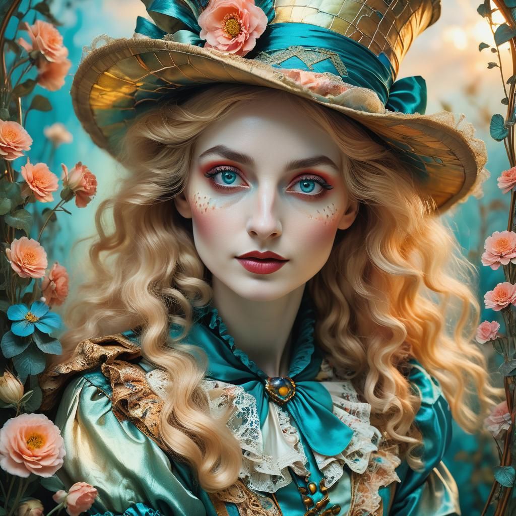 Alice as Mad Hatter in Art Nouveau Style