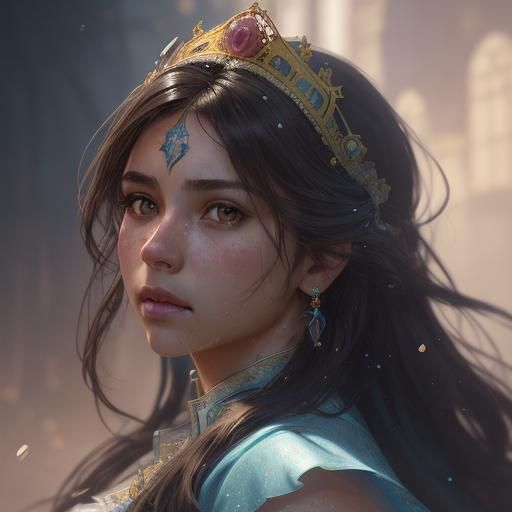 Detailed Portrait of Quinceañera, Trending Art