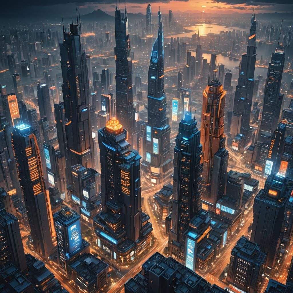 Futuristic Nusantara Cityscape in Matte Painting Style