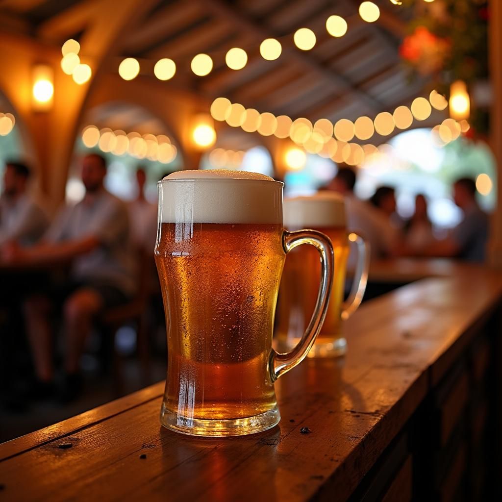 Oktoberfest Beer Garden with Weizenbier