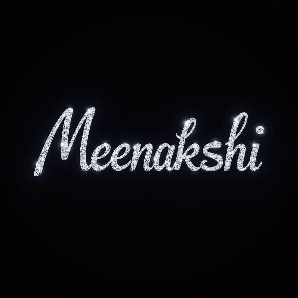 Luxurious Diamond Script of Meenakshi in Jewel-Toned Night S...