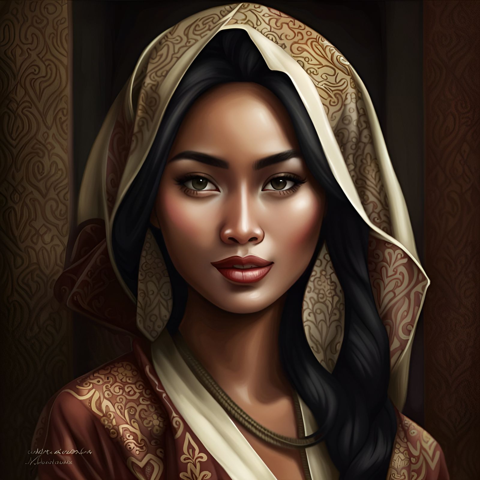 Realistic Portrait of a Beautiful Indonesian Woman