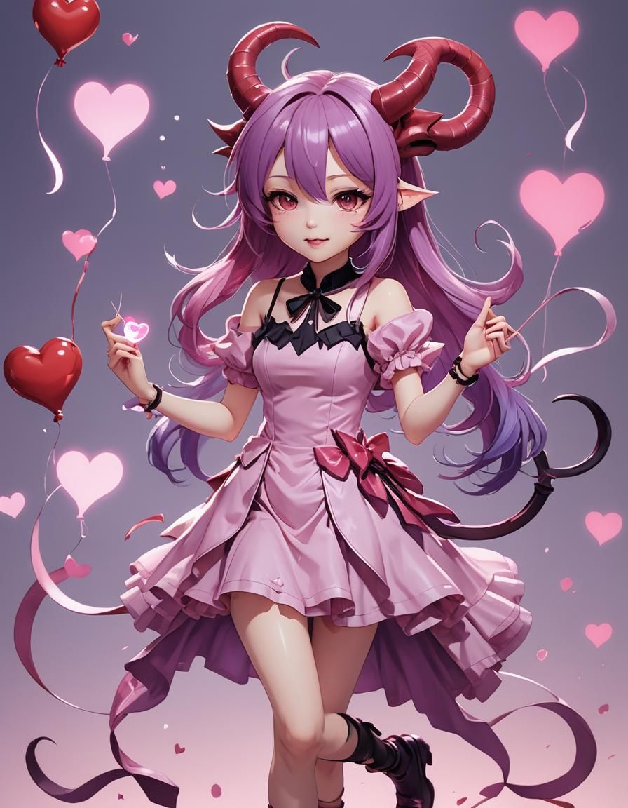 Ironmouse Anime Fanart: Devilish VTuber in Pink