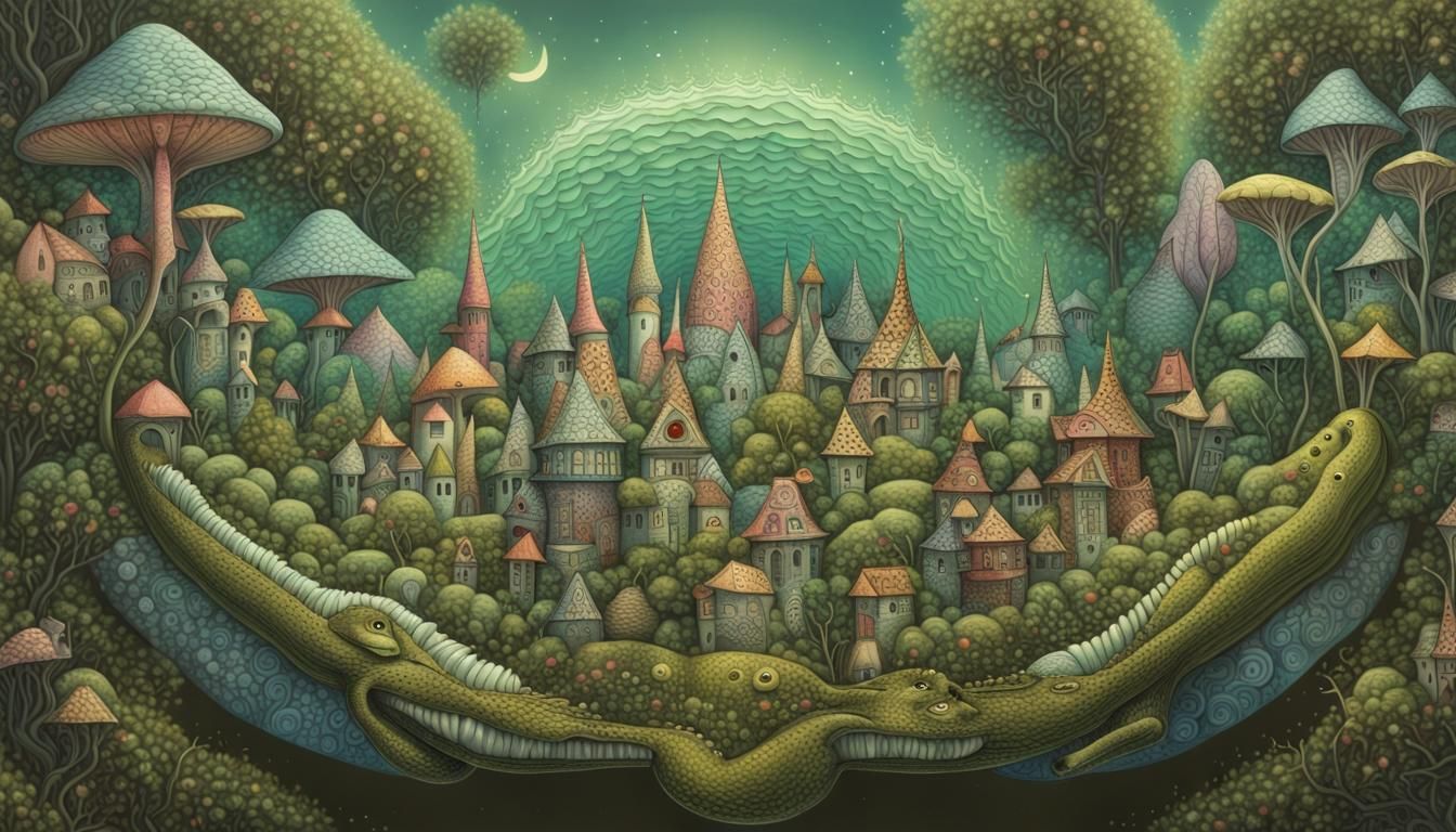Fairy Town with Fractal Quantum Zentangle