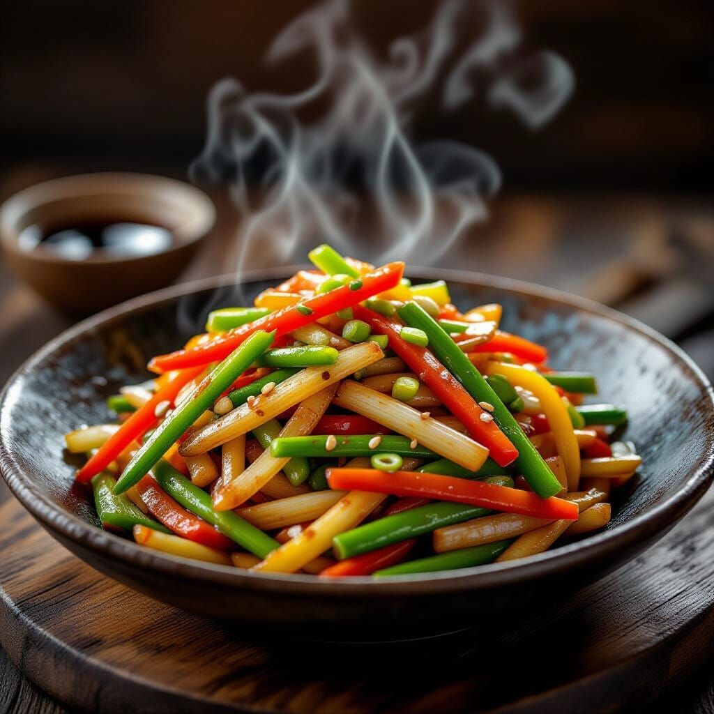 Mouth-Watering Stir Fry with Vegetables and Soy Sauce