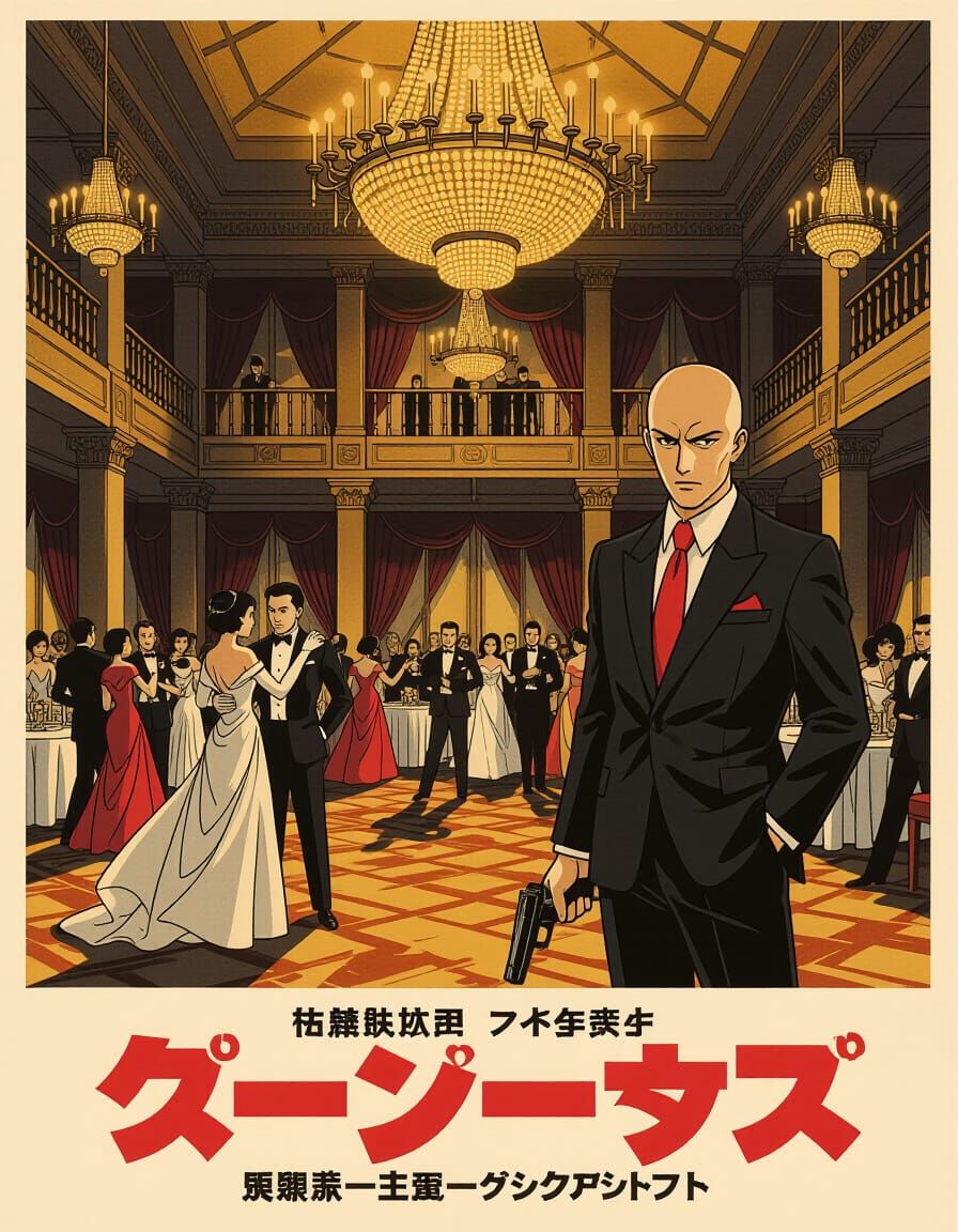 Retro Japanese Assassin Manga Movie Poster