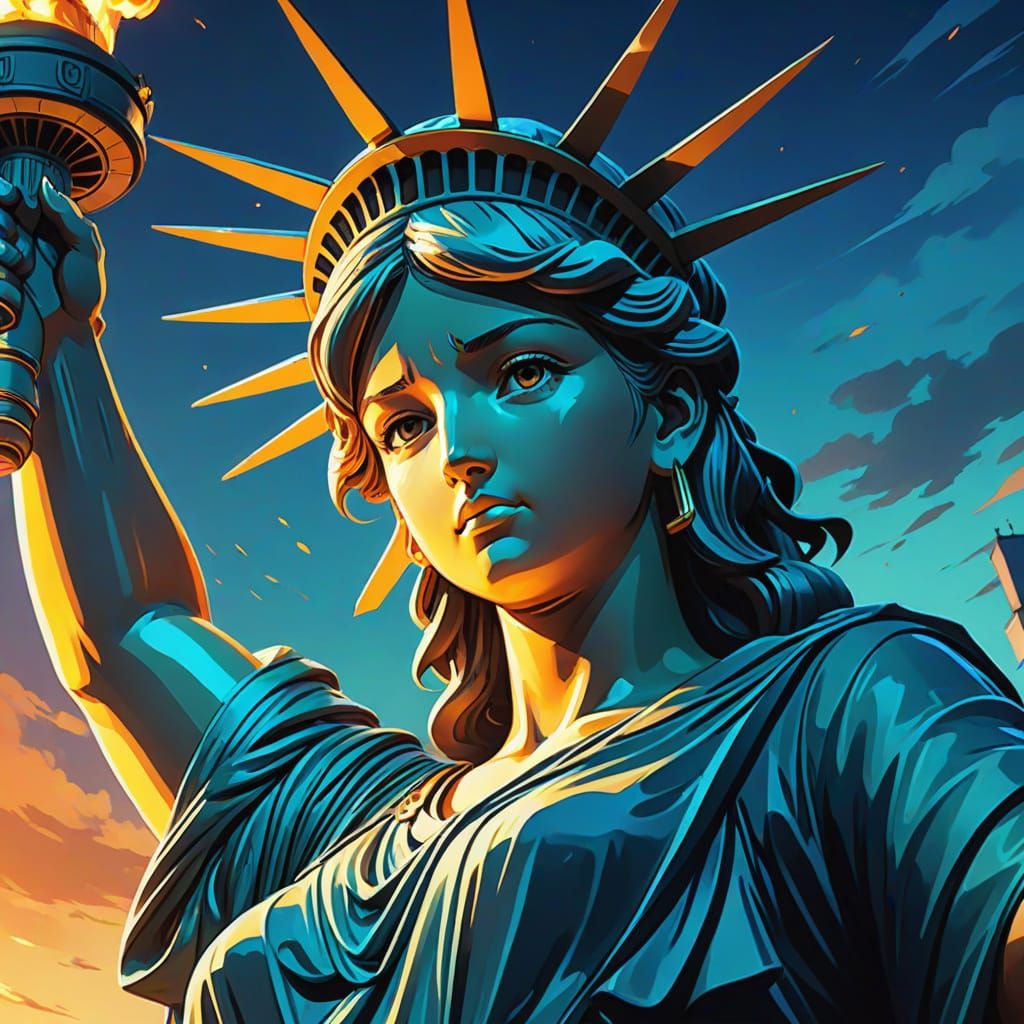 Statue of Liberty in Manga Style