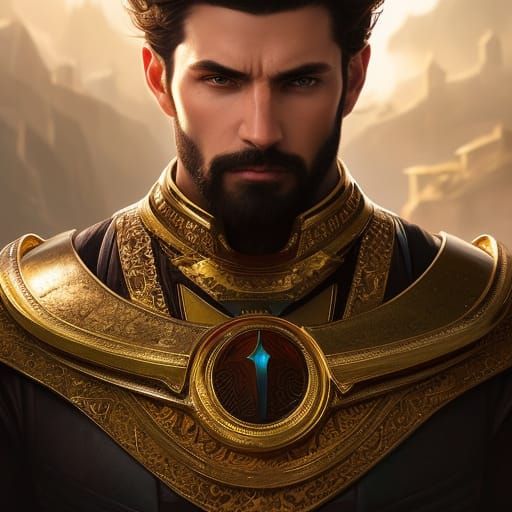 High Fantasy Paladin Portrait in Digital Art Style