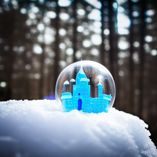 Castle in Snow Globe in Magical Forest