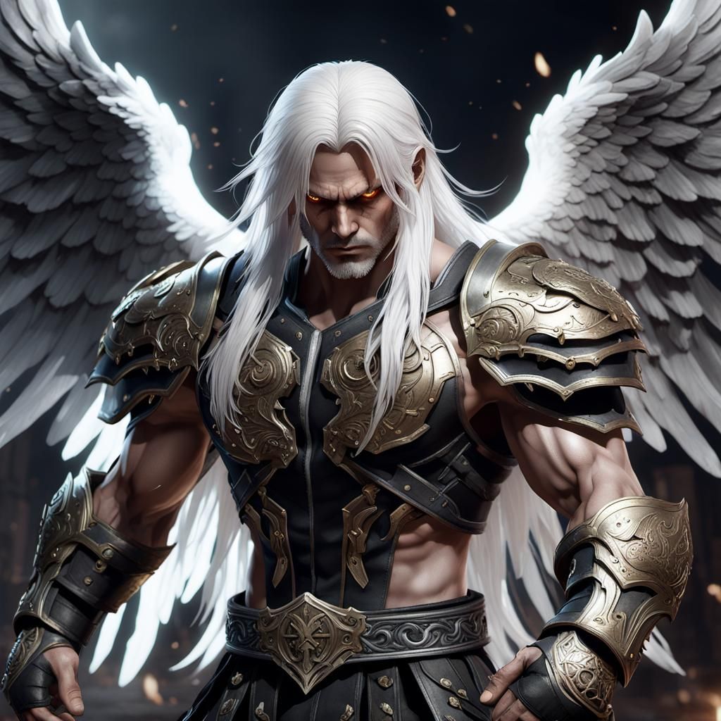 Fallen Angel Boxer in Dark Fantasy Style