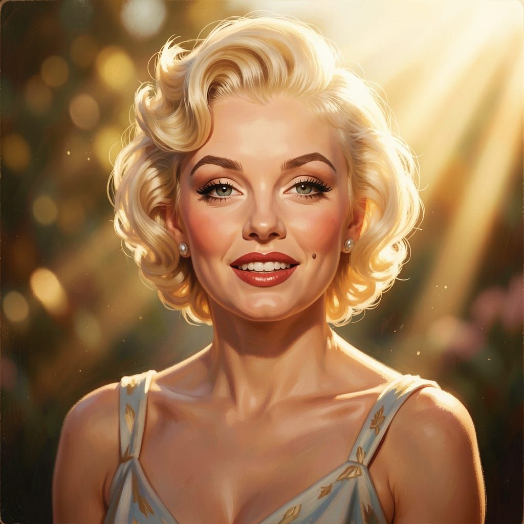 Marilyn Monroe Portrait in Golden Hour Light