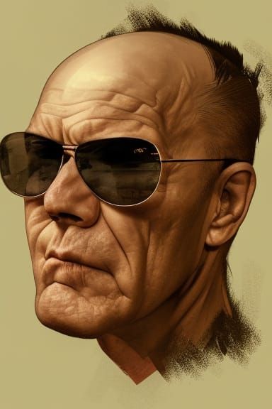Hunter S. Thompson Portrait in Art Nouveau Style