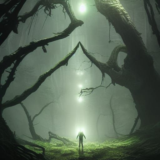 Alien Forest Masterpiece in Dark Fantasy Style