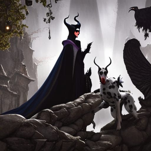 Maleficent and Cruella De Vil, Dark Fantasy Art