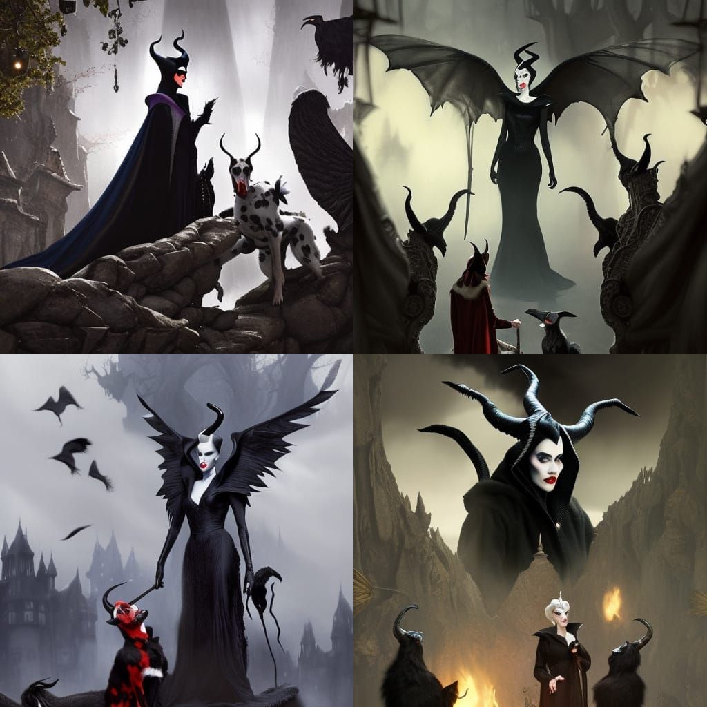Maleficent and Cruella De Vil Dark Fantasy Art