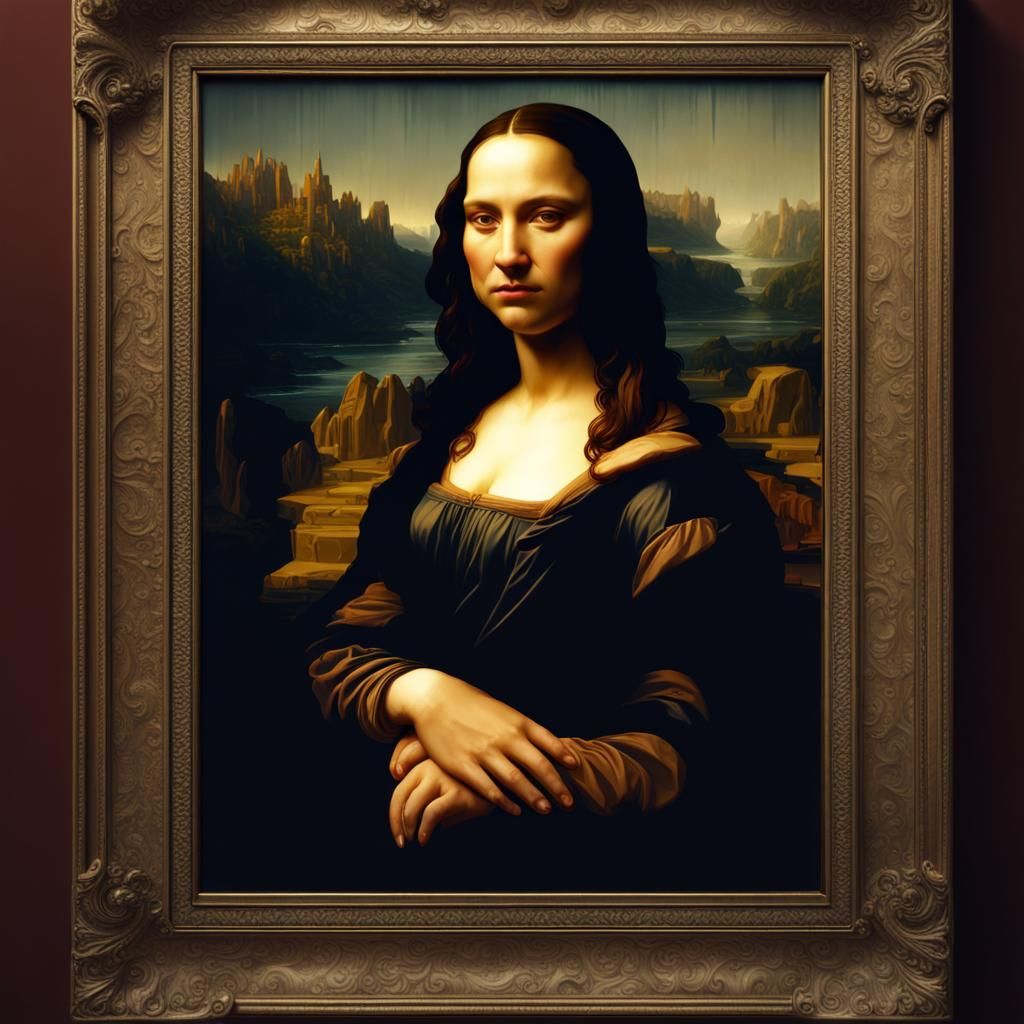 Detailed Matte Painting of Mona Lisa