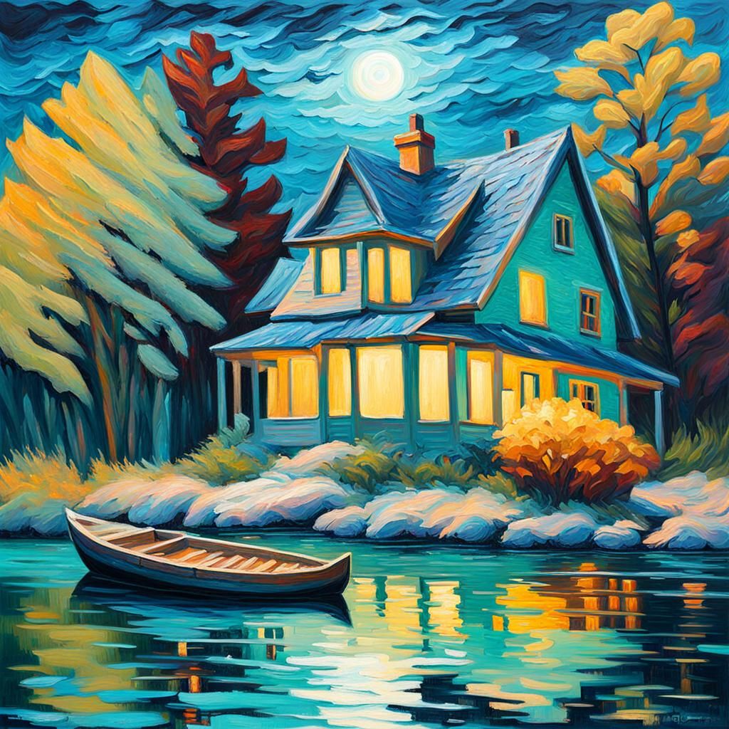 Ghost Lake House in Expressionist Style
