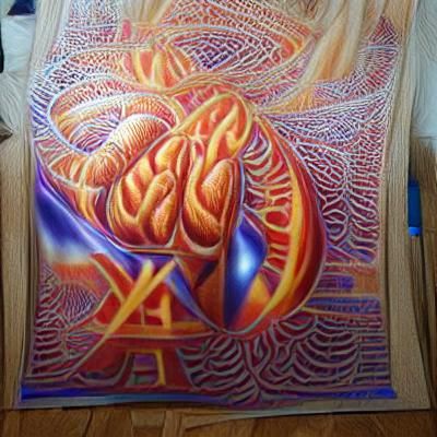 Vibrant Abstract Painting with Flowing Lines