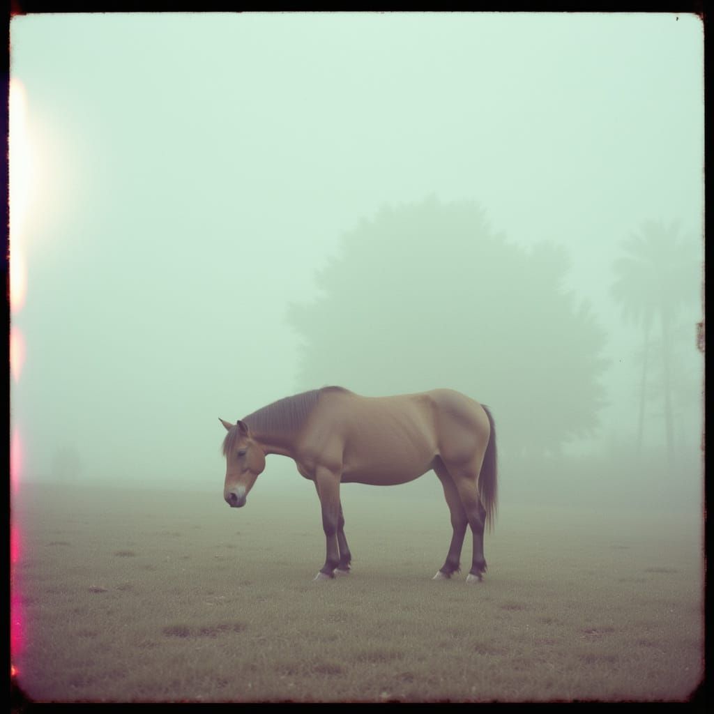 Dreamy Horse in Soft Light, Ethereal Style