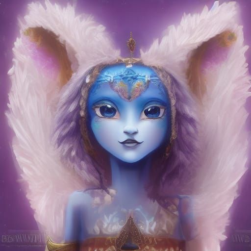 Expressive Character Portrait with Blue Eyes