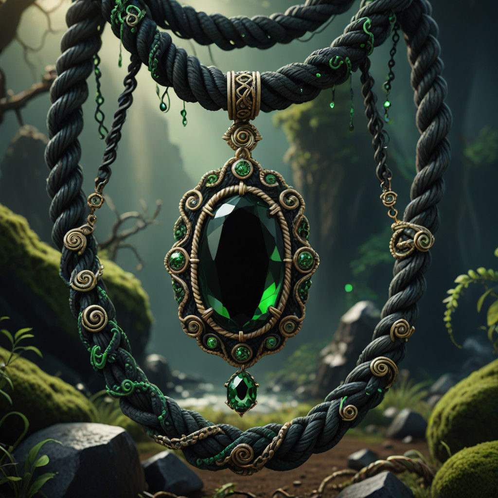 Fantastical Rope Necklace in Matte Finish with Iridescent Gr...