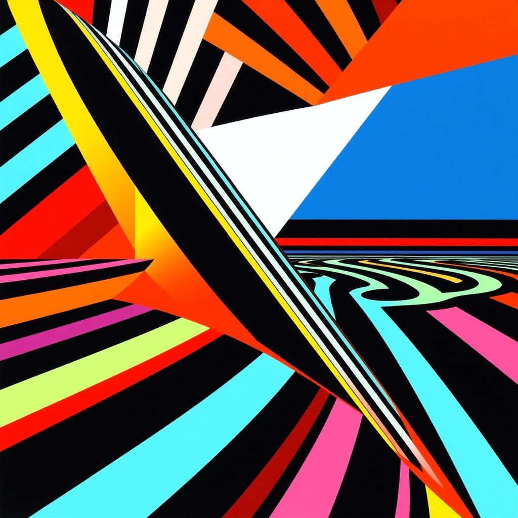 Vibrant Op-Art Geometric Dreamscapes