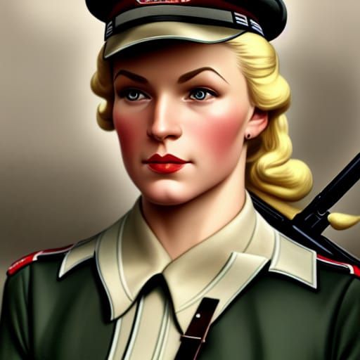 1940s German Officer Portrait in Hyperdetailed Style